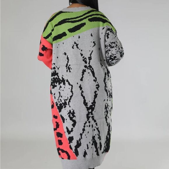 NWOT Oversized Multi-Color Sweater Dress - Picture 7 of 16